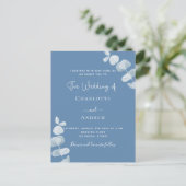 ダスティブルーユーカリ結婚プス インビテーションポストカード (スタンド正面)