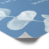 ダスティブルーユーカリ結婚式プログラムのタイムライン ポスター (角)