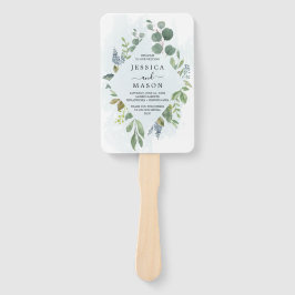 ダスティブルーユーカリ結婚式 プログラムファン ハンドファン