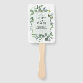 ダスティブルーユーカリ結婚式 プログラムファン ハンドファン