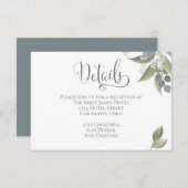 ダスティブルーユーカリ緑の葉詳細Enc エンクロージャーカード (正面/裏面)