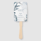 ダスティブルーユーカリ離れ結婚式 プログラム ハンドファン (正面)