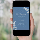 ダスティブルーユーカリ高級結婚式招待状 招待状