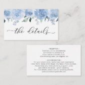 ダスティブルーライトパステルフラワーズ結婚詳細 エンクロージャーカード (正面/裏面)