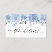 ダスティブルーライトパステルフラワーズ結婚詳細 エンクロージャーカード (正面)