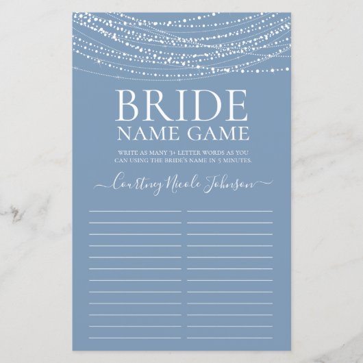 ダスティブルーライトブライダルシャワーゲーム (正面)