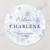 ダスティブルーラウンドブライダルシャワーウェルカムメニュー メニュー (正面)