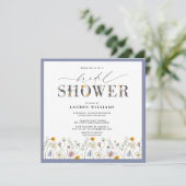 ダスティブルーラベンダーワイルドフラワーブライダルシャワー 招待状 (スタンド正面)