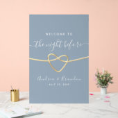 ダスティブルーリハーサルディナーウェルカム アクリルサイン (ウェディング)