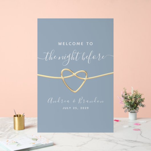 ダスティブルーリハーサルディナーウェルカム アクリルサイン (ウェディング)