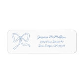 ダスティブルーリボンコケットボウ住所 シール (正面)