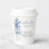 ダスティブルーリボンボウブライダルシャワーパーティー 紙コップ (正面)