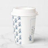 ダスティブルーリボンボーカラーリリーブライダルシャワー 紙コップ (右)