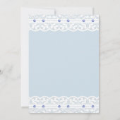 ダスティブルーリージェンシーボウパールレースベビーシャワー 招待状 (裏面)