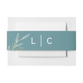 ダスティブルーリーフベリーバンド招待状 招待状ベリーバンド