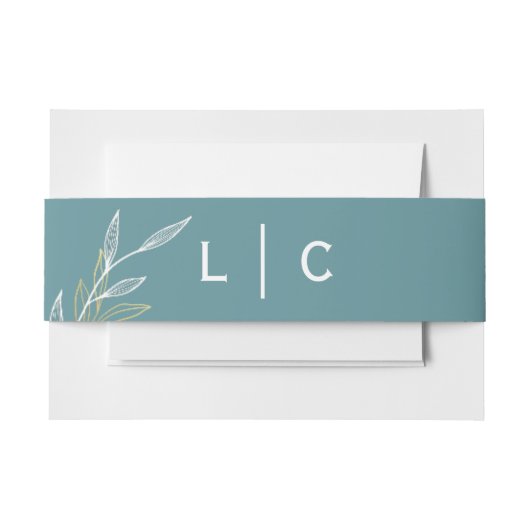 ダスティブルーリーフベリーバンド招待状 招待状ベリーバンド (正面例)