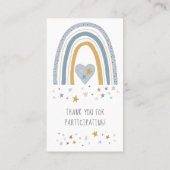 ダスティブルーレインボーモダン男の赤ちゃんおむつラッフル 名刺 (裏面)