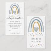 ダスティブルーレインボーモダン男の赤ちゃんおむつラッフル 名刺 (正面/裏面)