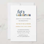 ダスティブルーレトロGroovyスクリプト写真卒業 招待状 (裏面)