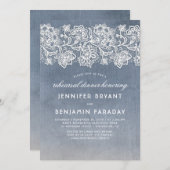 ダスティブルーレースリハーサルディナー 招待状 (正面/裏面)