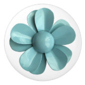 ダスティブルーロマンチックデイジーブロッサムヒッピー花 セラミックノブ (正面)