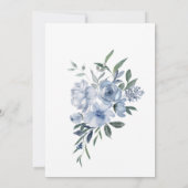 ダスティブルーロマンチックフローラブライダルシャワー 招待状 (裏面)