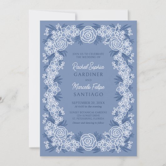 ダスティブルーロマンチック結婚ズ 招待状 (正面)