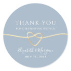 ダスティブルーロープハート結婚式の引き出物シール