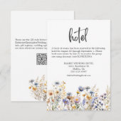 ダスティブルーワイルドフラワーエレガントウェディングホテル エンクロージャーカード (正面/裏面)