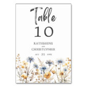 ダスティブルーワイルドフラワーエレガントウェディング披露宴 テーブルナンバー (正面)