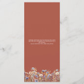 ダスティブルーワイルドフラワーズテラエレガントコッタ結婚ズ メニュー (裏面)