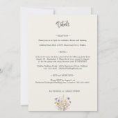 ダスティブルーワイルドフラワーズバジェットアイボリー結婚ズ 招待状 (裏面)