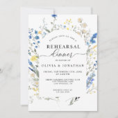 ダスティブルーワイルドフラワーズフローラリハーサルディナー 招待状 (正面)