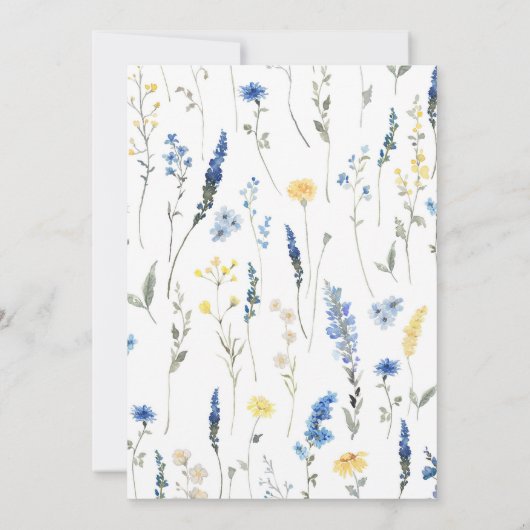 ダスティブルーワイルドフラワーズフローラリハーサルディナー 招待状 (裏面)