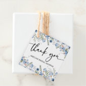 ダスティブルーワイルドフラワーズブライダルシャワーメッセージカード フェイバータグ (インサイチュ)