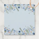 ダスティブルーワイルドフラワーズブライダルシャワーメッセージカード フェイバータグ (裏面)