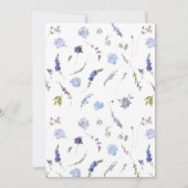 ダスティブルーワイルドフラワーズホーリーバプテスマ&誕生日 招待状 (裏面)