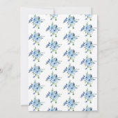 ダスティブルーワイルドフラワーティーパーティーブライダルシャワー 招待状 (裏面)