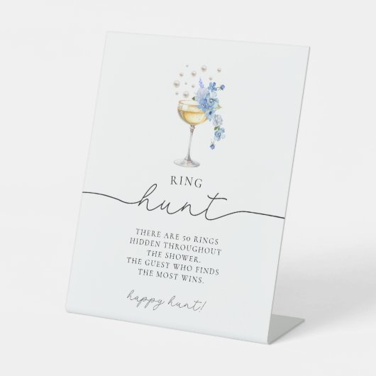 ダスティブルーワイルドフラワーパール&プロセッコリングや輪狩り 台座サイン (正面)