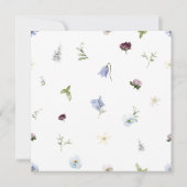 ダスティブルーワイルドフラワーフローラブライダルシャワー 招待状 (裏面)