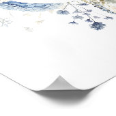 ダスティブルーワイルドフラワーフローラボホ結婚の歓迎 ポスター (角)