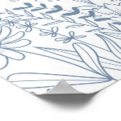 ダスティブルーワイルドフラワーブライダルシャワーへようこそ ポスター (角)