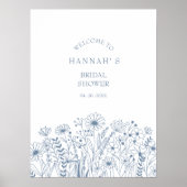 ダスティブルーワイルドフラワーブライダルシャワーへようこそ ポスター (正面)