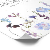 ダスティブルーワイルドフラワーブライダルシャワーへようこそ ポスター (角)