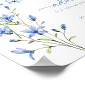 ダスティブルーワイルドフラワーブライダルシャワーアドバイス標識 ポスター (角)