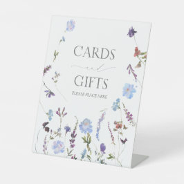 ダスティブルーワイルドフラワーブライダルシャワーギフト 台座サイン