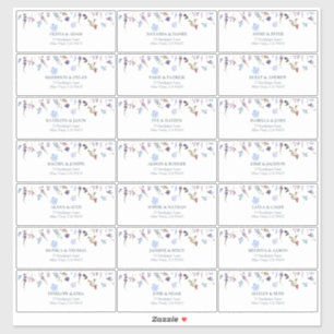 ダスティブルーワイルドフラワーブライダルシャワーゲストハウス シール