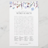 ダスティブルーワイルドフラワーブライダルシャワーゲーム (正面)