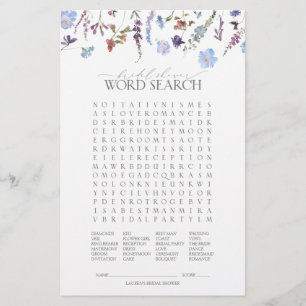 ダスティブルーワイルドフラワーブライダルシャワーゲーム