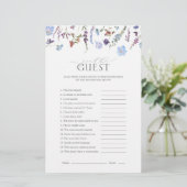 ダスティブルーワイルドフラワーブライダルシャワーゲーム (スタンド正面)